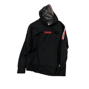 Champion Black w Red Highlight/Piping Pullover Hoodie Mens L